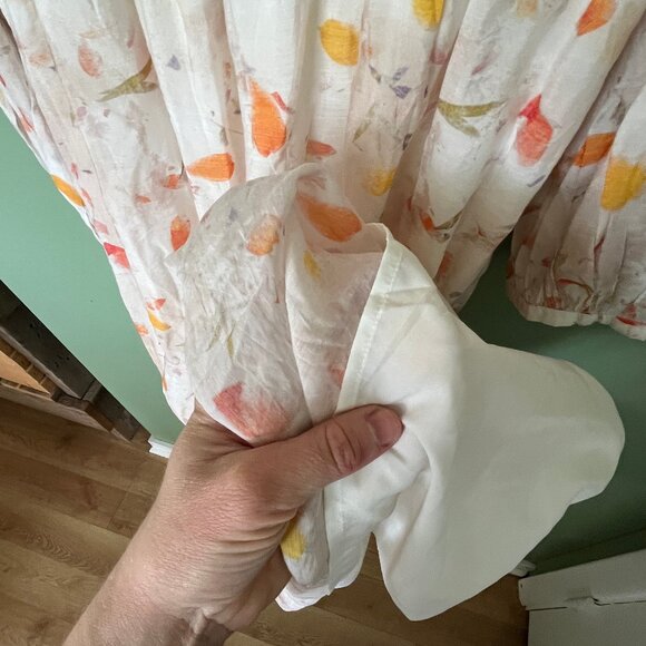 Shein MOTIF PREMIUM VISCOSE BRUSH STROKE PRINT Peasant DRESS Size Large L 8/10 - Picture 6 of 10